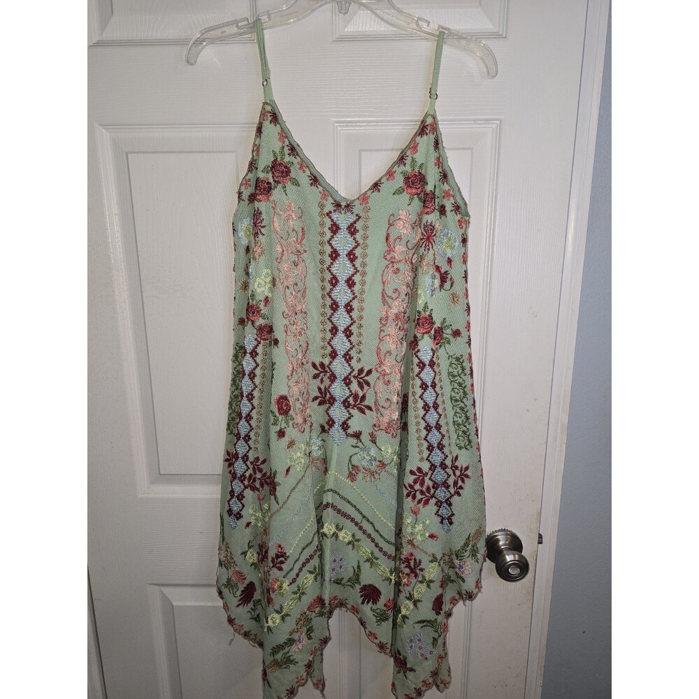 Tolani Dress Boho Y2K Western Women's SZ PS  Handkerchief Floral  Embroidered